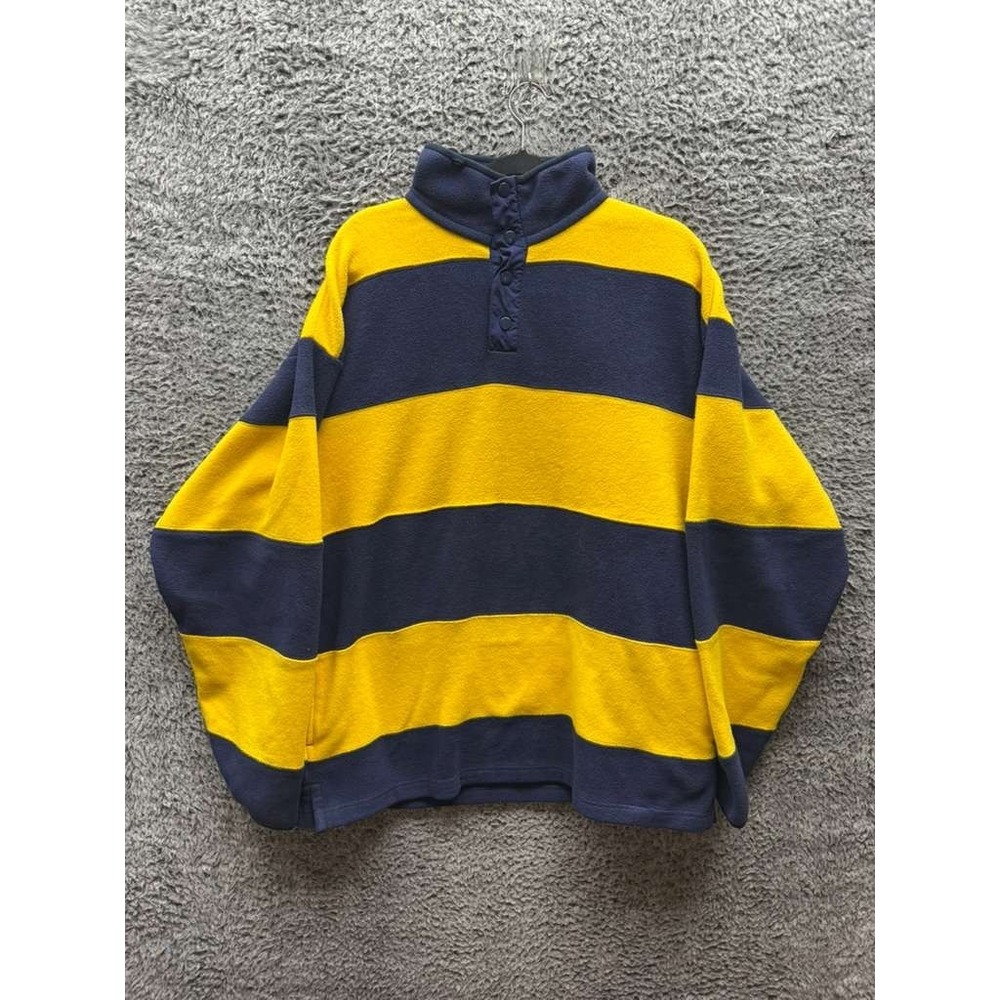 Tommy Hilfiger Striped Fleece Mock Neck Pullover Sweater Multicolor Mens Size M